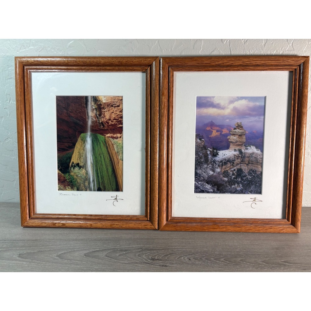 Grand Canyon Photography Set Ribbon Falls & Winter Light‎ Signed Framed Prints